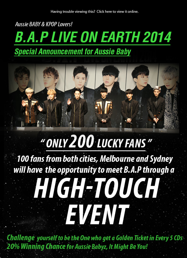 B.A.P LIVE ON EARTH 2014 AUSTRALIA ATTACK!! Ticket Information is now available! 